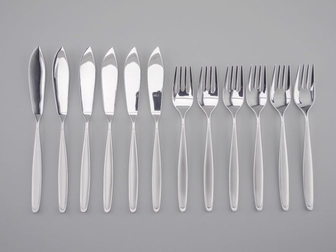 WMF Baden Baden versilbert Fischbesteck 6P
