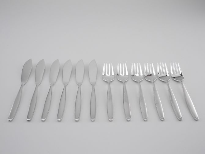 WMF Baden Baden versilbert Fischbesteck 6P