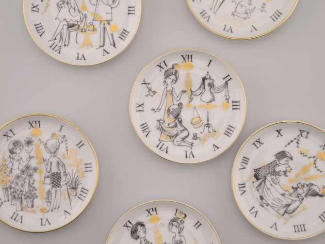 Raymond Peynet Rosenthal Untersetzer Uhr