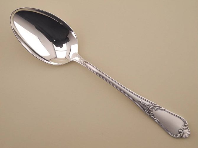 Gemüselöffel Vorlegelöffel 800 Silber vintage alte Serie Rokoko 208 von Auerhahn Bestecke Silberbesteck
