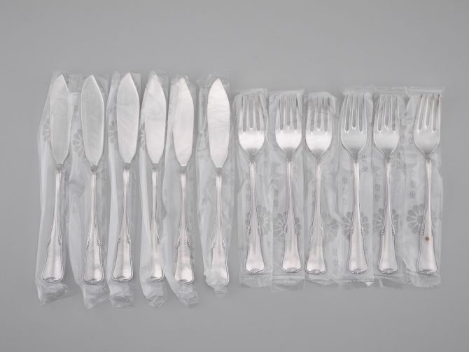 WMF 3700 Altbarock 90 Fischbesteck 6P OVP