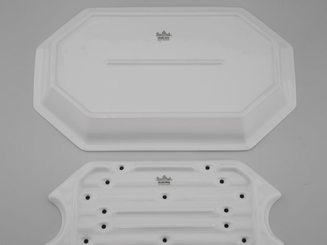 Rosenthal Polygon uni weiss Spargelplatte