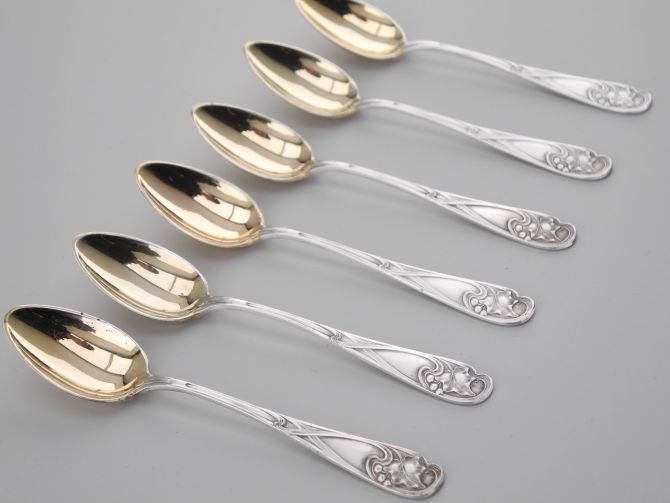 WMF 29 Efeu versilbert Mokkalöffel Set