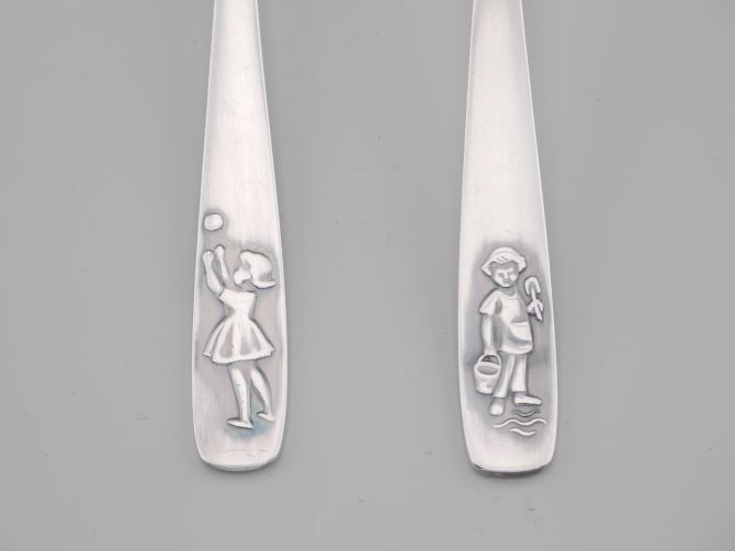 Auerhahn Babybesteck versilbert