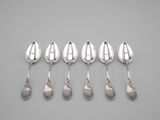 Bruckmann 185 Efeu 800 Silber Kaffeelöffel Set