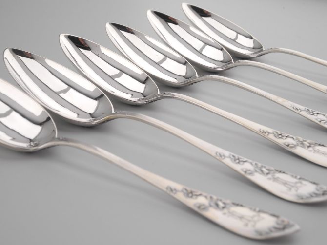 Bruckmann 185 Efeu 800 Silber Tafellffel Set