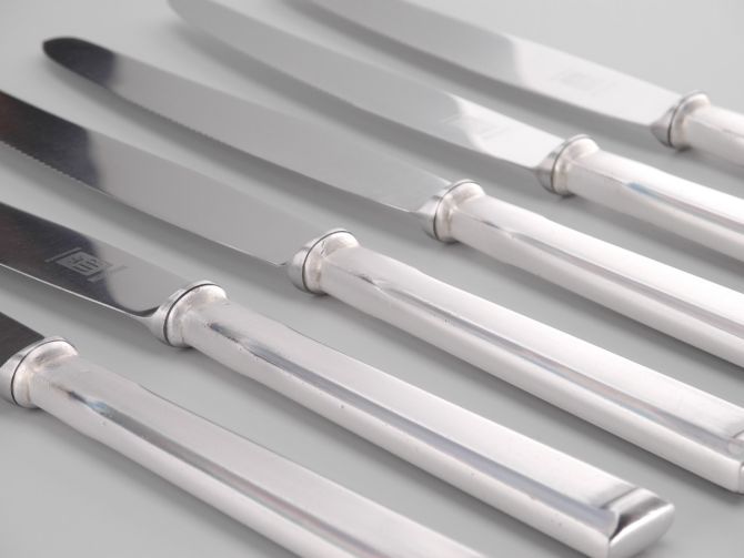 Bruckmann 665 Schwaben versilbert 90 Tafelmesser W Set