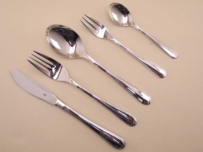 WMF Nürnberg cromargan Komplettbesteck für 6 Personen mit Etui