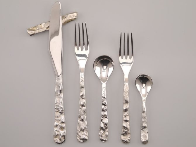 Michael Aram Cast Iron versilbert Set