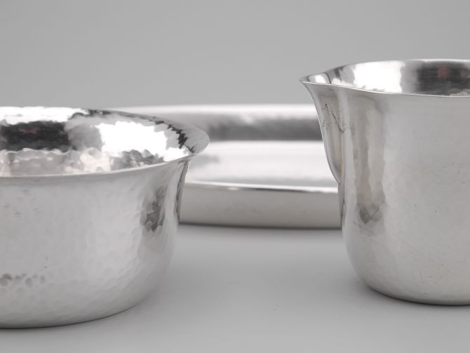 Quist Milch & Zucker versilbert Hammerschlag