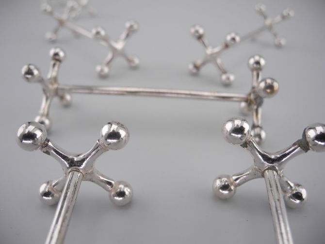 Messerbänke versilbert Antik