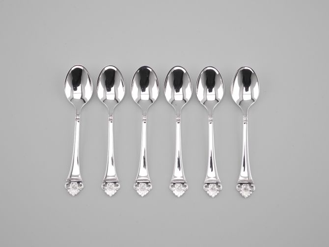 Robbe & Berking Rosenmuster 800 Mokkalöffel Set